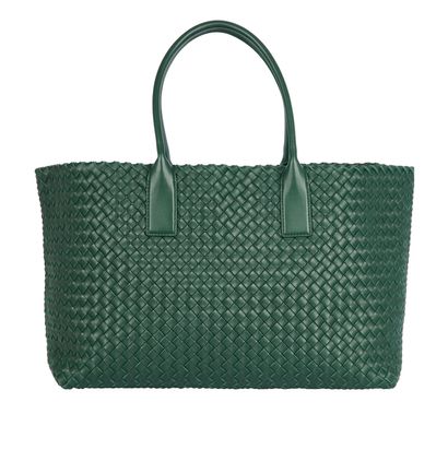 Intrecciato Medium Cabat Tote, &pound;2,300, Handbags, Green, Leather, Front view